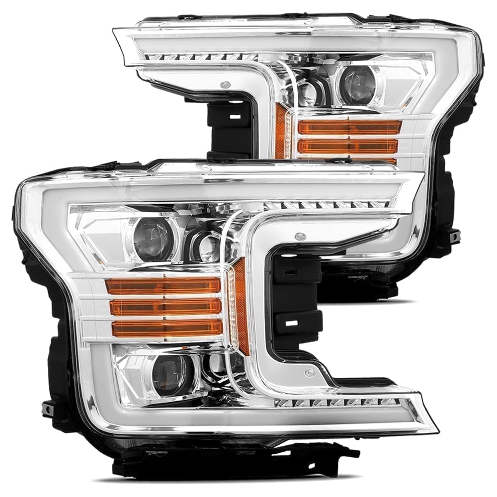 AlphaRex 880187 Projector Headlights Plank Style Design Chrome