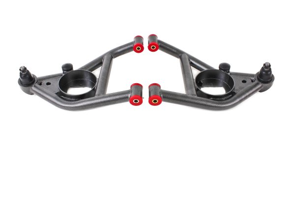 BMR Suspension AA006H A-arms, Lower, DOM, Non-adjustable, Polyurethane Bushings, Front Bump Stops