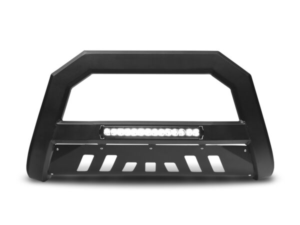 Armordillo 2005-2015 Nissan Xterra AR Series Bull Bar W/LED - Matte Black W/Aluminum Skid Plate