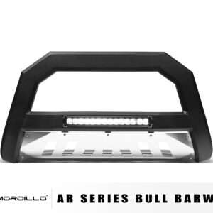Armordillo 2006-2009 Mitsubishi Raider AR Series Bull Bar W/LED - Matte Black W/Aluminum Skid Plate