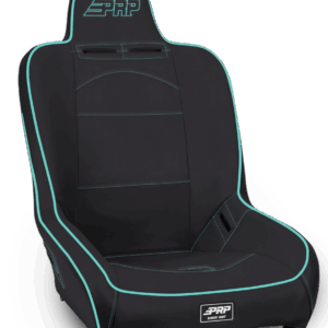 Premier High Back Suspension Seat; Black & Teal Vinyl