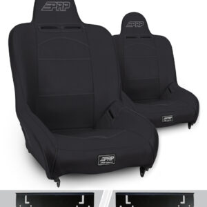 Premier High Back Suspension Seats Kit for 97-02 Jeep Wrangler TJ (Pair), Black