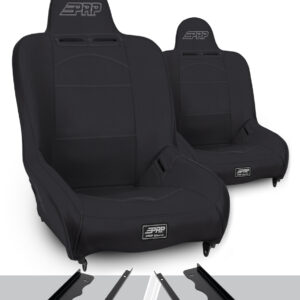 Premier High Back Suspension Seats Kit for 95-01 Jeep Cherokee XJ (Pair), Black