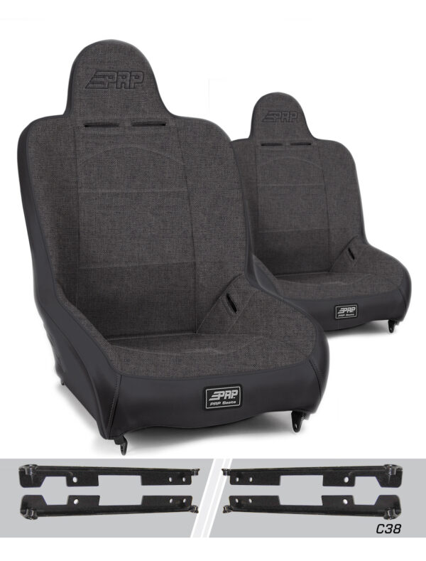 Premier High Back Suspension Seats Kit for Jeep Wrangler JK/JKU (Pair), Grey