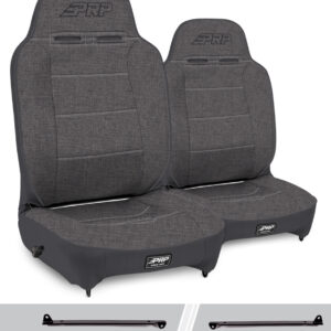 Enduro High Back Reclining Suspension Seats Kit for Jeep Wrangler CJ7/YJ (Pair), Grey