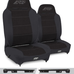 Enduro High Back Reclining Suspension Seats Kit for Jeep Wrangler JK/JKU (Pair), Black