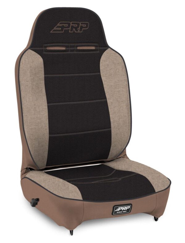 Enduro High Back Reclining Suspension Seat, Passenger Side; Tan and Black