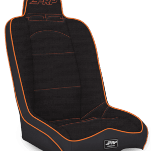 Daily Driver High Back Suspension Seat; Black & Orange Tweed