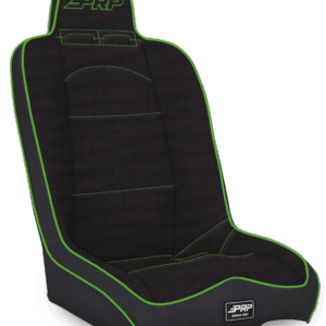 Daily Driver High Back Suspension Seat; Black & Green Tweed