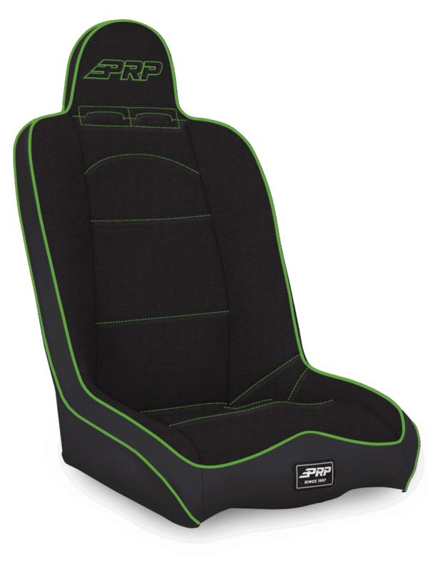 Daily Driver High Back Suspension Seat; Black & Green Tweed