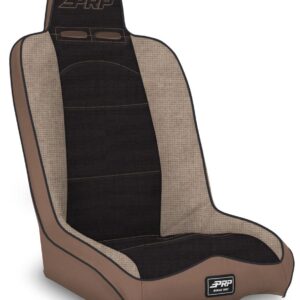 Daily Driver High Back Suspension Seat; Tan and Black Tweed