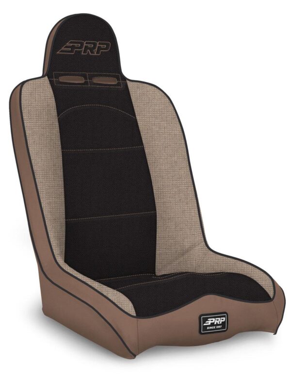 Daily Driver High Back Suspension Seat; Tan and Black Tweed