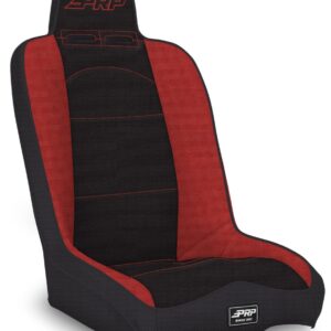 Daily Driver High Back Suspension Seat; Black and Red Tweed