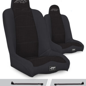 Daily Driver High Back Suspension Seats Kit for Jeep Wrangler CJ7/YJ (Pair), Black