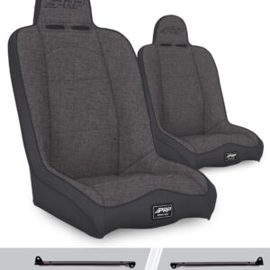 Daily Driver High Back Suspension Seats Kit for Jeep Wrangler CJ7/YJ (Pair), Grey
