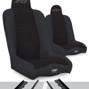Daily Driver High Back Suspension Seats Kit for 95-01 Jeep Cherokee XJ (Pair), Black