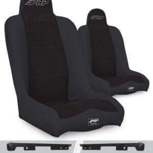 Daily Driver High Back Suspension Seats Kit for Jeep Wrangler JK/JKU (Pair), Black