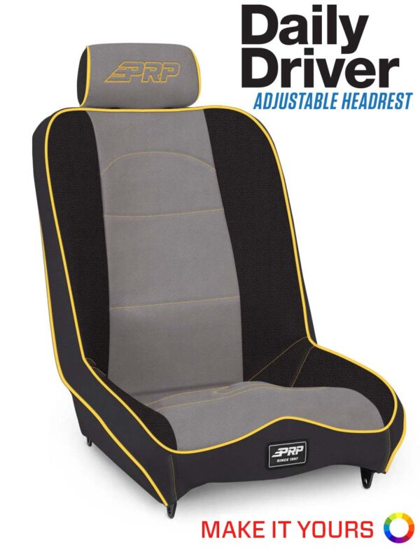 Daily Driver Low Back Extra Wide Suspension Seat with Adjustable Headrest