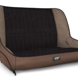 Low Back Rear Bench for Jeep CJ7/YJ; Tan and Black