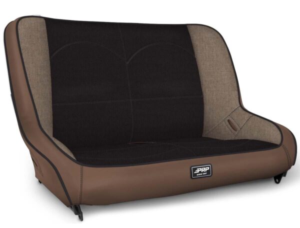 Low Back Rear Bench for Jeep CJ7/YJ; Tan and Black
