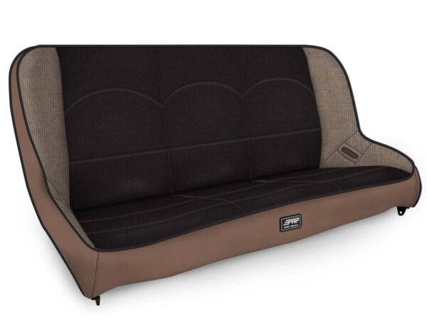 Low Back Rear Bench for Jeep JKU/JLU; Tan and Black