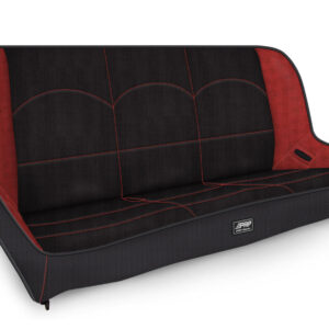 Low Back Rear Bench for Jeep JKU/JLU; Black and Red