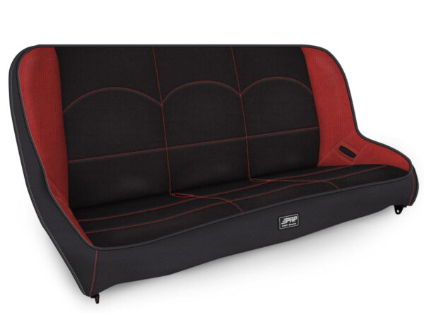 Low Back Rear Bench for Jeep JKU/JLU; Black and Red