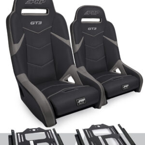 GT3 Suspension Seats Kit for Polaris RZR 570, 800, 900 (Pair), Black & Grey