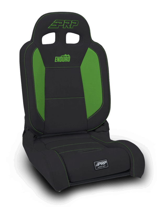 EnduroDaily Reclining Suspension Seat, Black & Green Vinyl, Driver