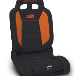 EnduroDaily Reclining Suspension Seat, Black & Orange Vinyl, Passenger