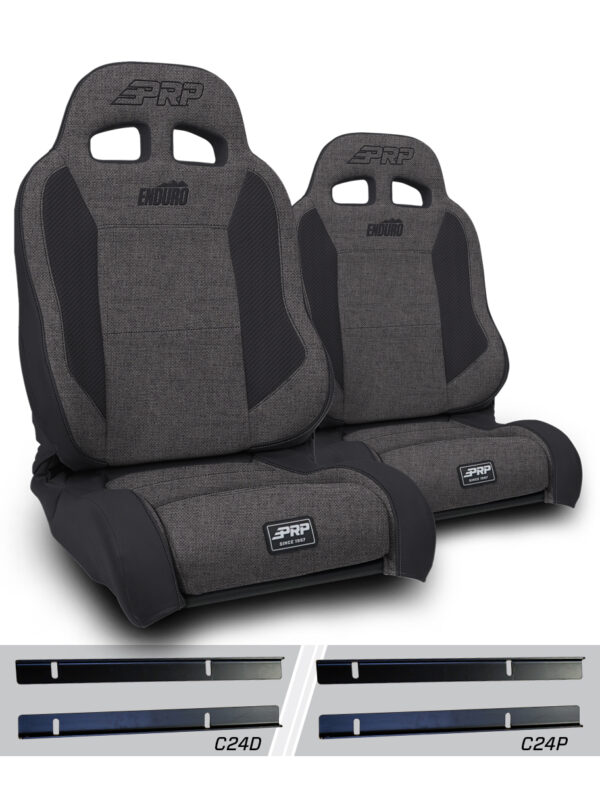Enduro Elite Suspension Seat - Trek Edition, Kit for 03-06 Jeep Wrangler TJ (Pair), Grey