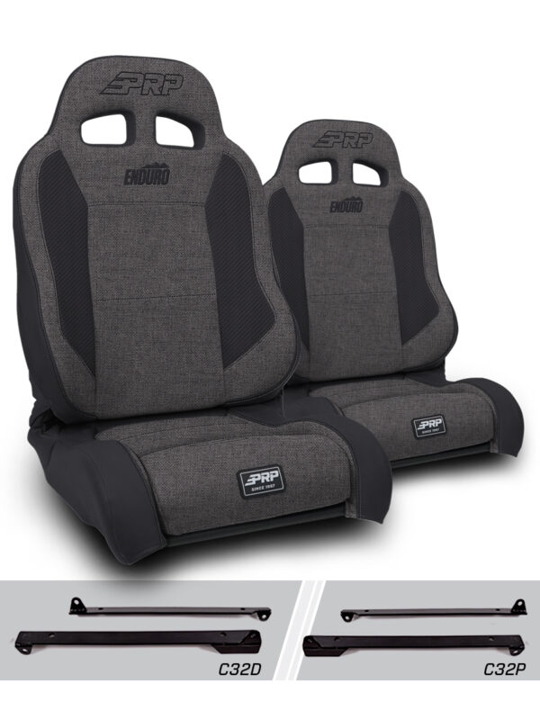 Enduro Elite Suspension Seat - Trek Edition, Kit for Jeep Wrangler CJ7/YJ (Pair), Grey