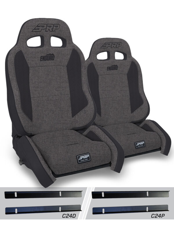 Enduro Elite Suspension Seat - Crawl Edition, Kit for 03-06 Jeep Wrangler TJ (Pair), Grey