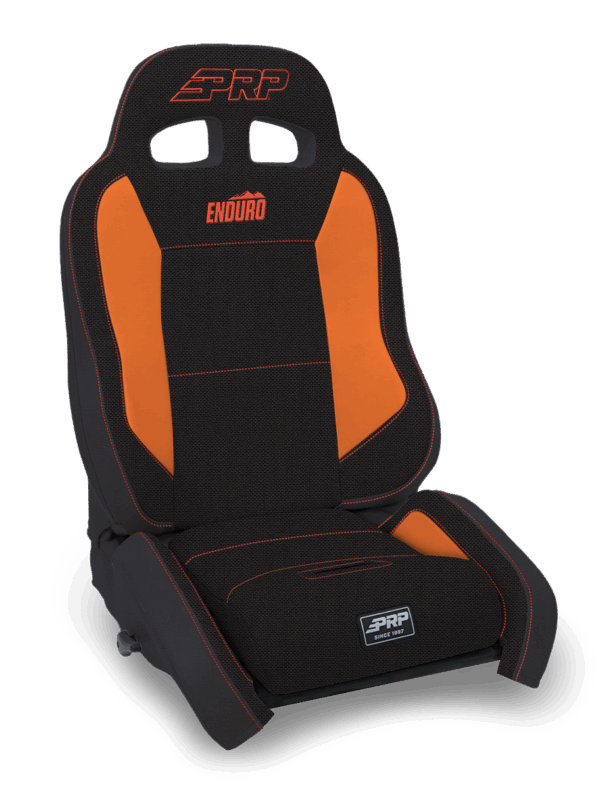 EnduroCrawl Reclining Suspension Seat, Black & Orange Tweed, Driver