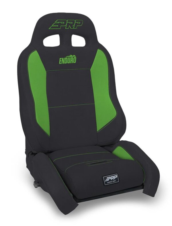 EnduroCrawl Reclining Suspension Seat, Black & Green Vinyl, Passenger