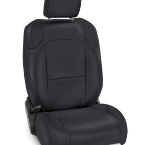 Front Seat Covers for Jeep Wrangler JL, 2 door; with Pocket Back (Pair) - All Black