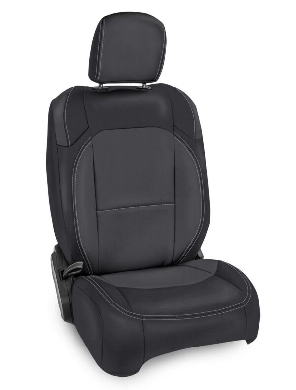 Front Seat Covers for Jeep Wrangler JL, 2 door; with Pocket Back (Pair) - Black and grey