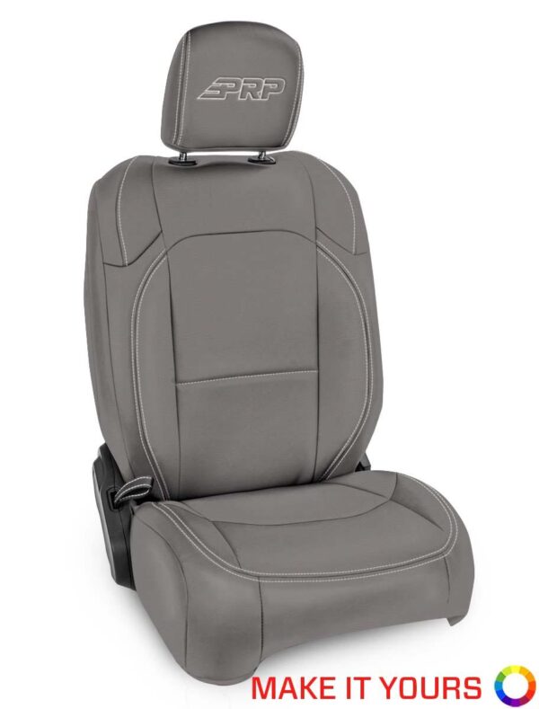Front Seat Covers for Jeep Wrangler JLU, 4 door; Jeep Gladiator JT; with Pocket Back (Pair) - Custom
