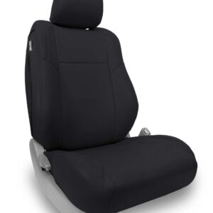 Front Seat Covers for '12-'15 Toyota Tacoma; Fold Flat Edition (Pair) - All Black