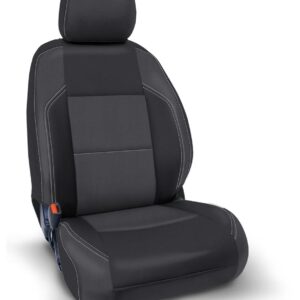 Front Seat Covers for 2016-2023 Toyota Tacoma with Manual Seat Adjusters (Pair) - Black and grey