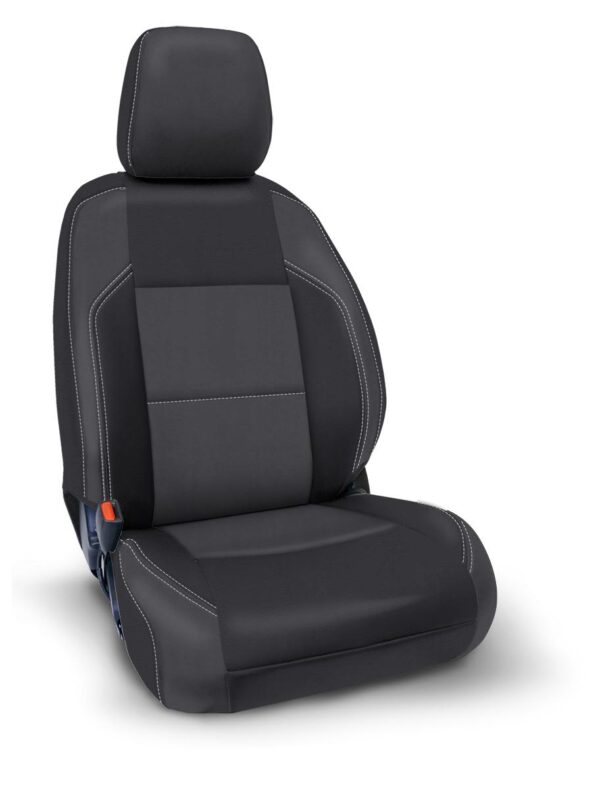 Front Seat Covers for 2016-2023 Toyota Tacoma with Manual Seat Adjusters (Pair) - Black and grey