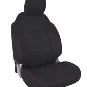 Front Seat Covers for 2021+ Ford Bronco, 2 Door - Black with Red Stitching