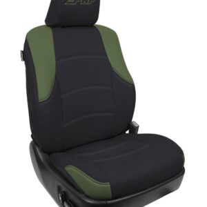Front Seat Covers for 2011-2024 Toyota 4Runner (Pair) - Black and Olive Green
