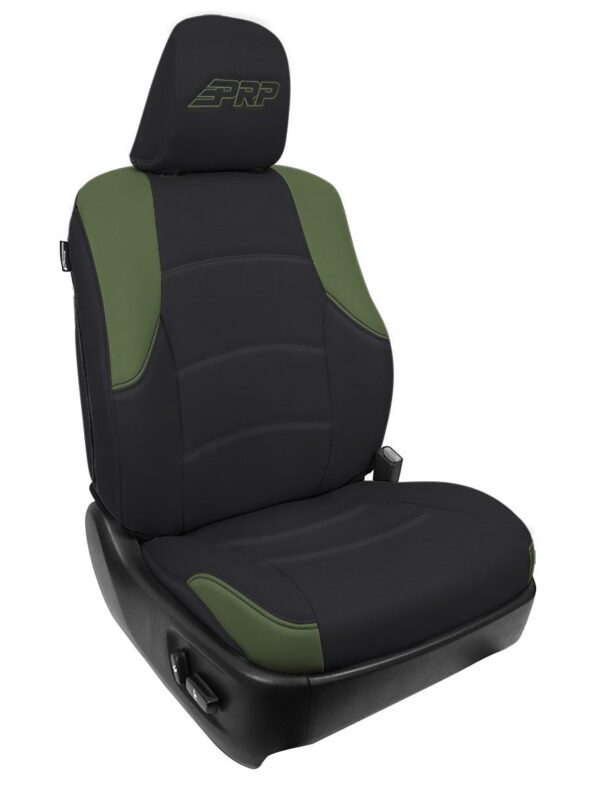 Front Seat Covers for 2011-2024 Toyota 4Runner (Pair) - Black and Olive Green