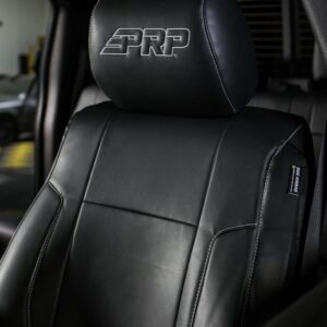 Front Seat Covers for 2012-14 Ford Raptor (Pair) - Black with Silver Stitch
