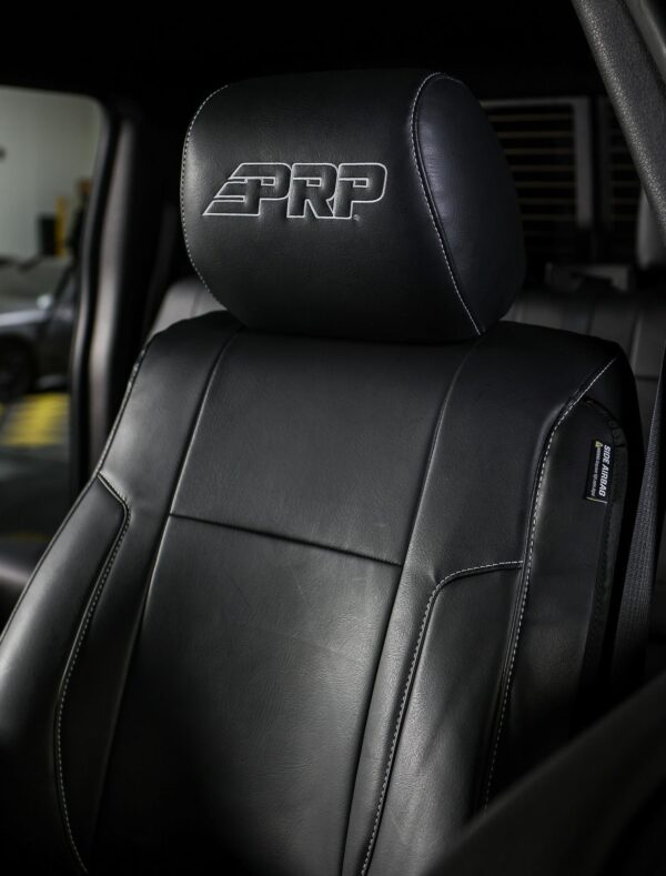 Front Seat Covers for 2012-14 Ford Raptor (Pair) - Black with Silver Stitch