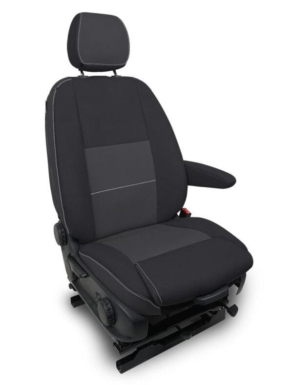 Front Seat Covers for 2019+ Mercedes Sprinter Van (Pair) - Black and Grey