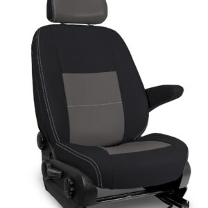 Front Seat Covers for 2006-2018 Mercedes Sprinter Van (Pair) - Black and Grey