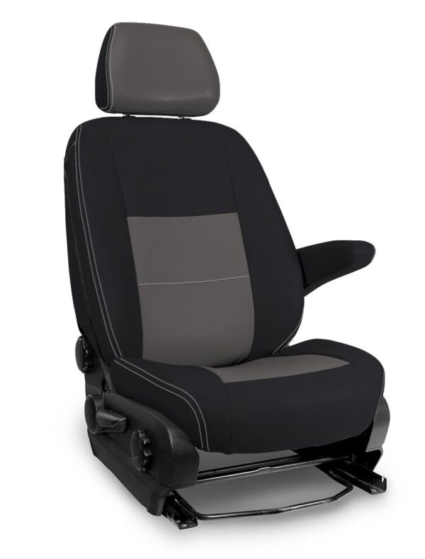 Front Seat Covers for 2006-2018 Mercedes Sprinter Van (Pair) - Black and Grey