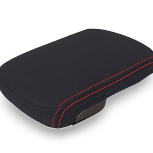 Center Console Cover for '12-'15 Toyota Tacoma - Black with Red Stitching
